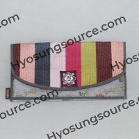 Korean traditional long wallet with floral design hand made