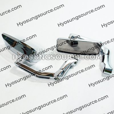 8/10mm Chrome Rectangle Rearview Mirrors For Motorcycle Scooter